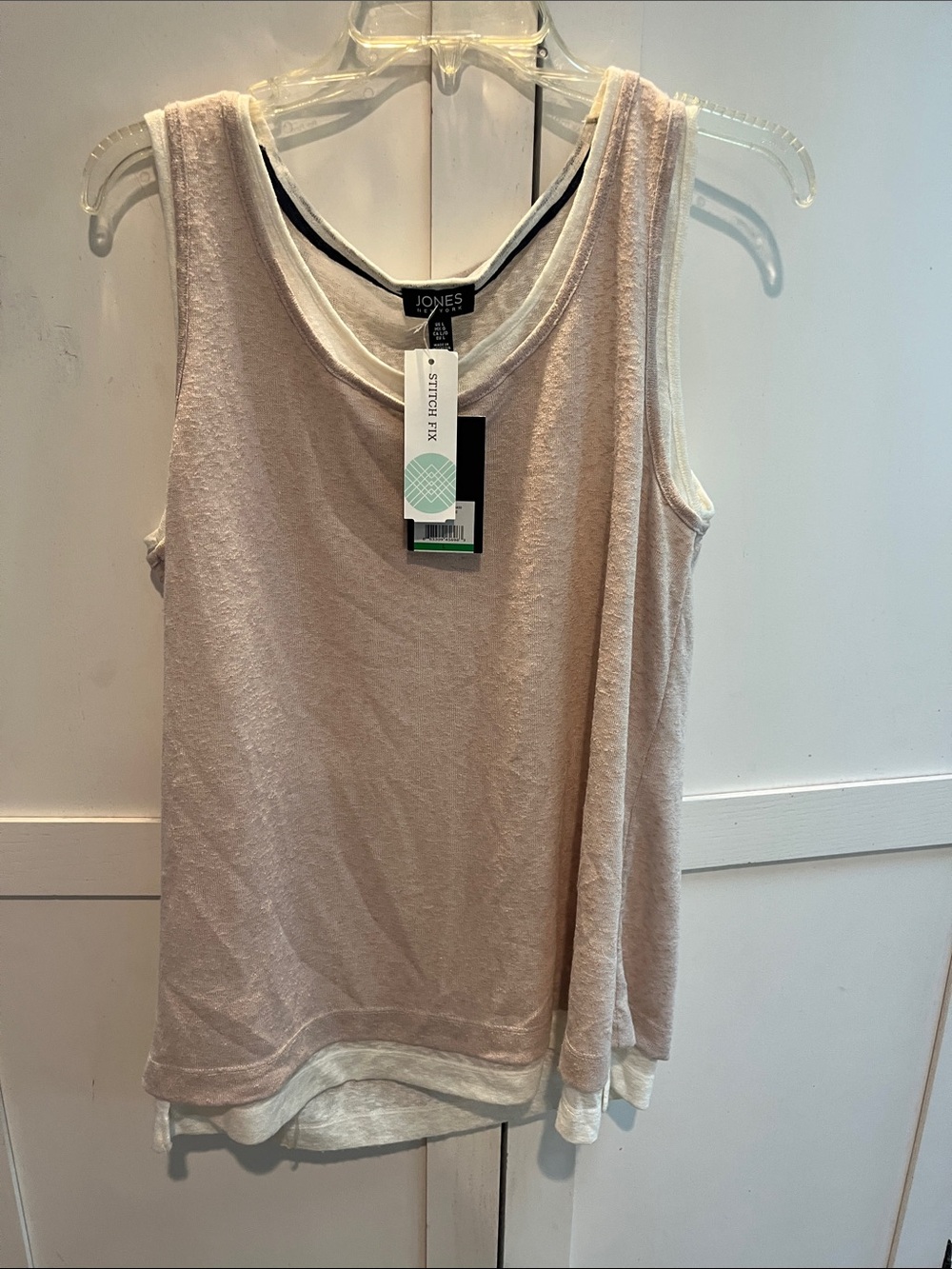 Jones New York Light Pink Layered Sleeveless Tank
